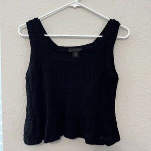 house of harlow small black knitted tank top
